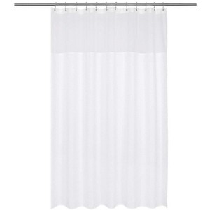 Aoibox Waffle Weave Shower Curtain with Snap-in Fabric Liner Set, Includes 12 White Hooks, Hotel Style, Waterproof & Washable with Mesh Top Window - 1 of 4