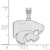 Black Bow Jewelry 10k White Gold Kansas State Wildcats NCAA Medium Pendant - 2 of 3