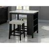 3-Piece Dining Set with Storage Side Shelves and 2 Stools - 2 of 4