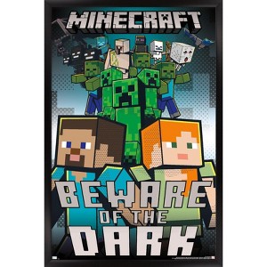 Trends International Minecraft - Beware Of The Dark Framed Wall Poster Prints - 1 of 4