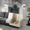 Mjkone Modern Linen 107" Convertible L-shaped Couch, Oversized Sectional Sofa, 5 Seat Corner Sofa Couch With Carbon Steel Legs - 4 of 4