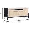 Storage Benches Rattan Entryway Bench with Cushion, 2 Safety Hinges, Storage Trunk, Shoe Bench Storage Chest for Entryway Living Room Bedroom - 2 of 4