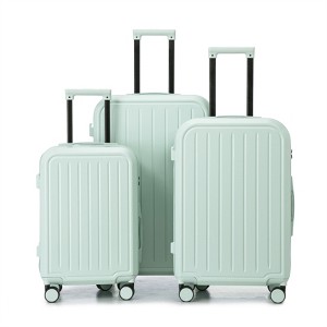 BEAFUP 20"/24"/28" 3 pcs/set in ABS Spinner Wheel Luggage, Carry on Suitcase, with Cup Holder & USB Port - 1 of 4