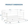 Metal Bed Frame Twin Size Trundle Daybed Heavy Duty Pull Out Sofa Bed with Headboard, Side Armrest ,Easy Assembly, for Living Room, Bedroom - 2 of 4