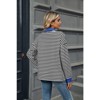 Coolmee Women's Striped Tops V Neck Color Block Sweatshirts Long Sleeve Shirts Loose Fit Outfits - 2 of 4