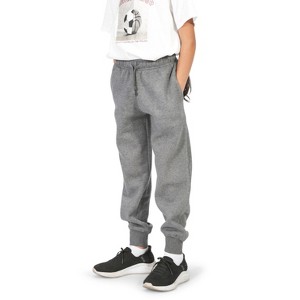 EVERYDAY KIDS Girls Cotton Fleece Sweatpants; Girls’ Activewear Jogger Pants - Soft and Breathable Cotton/Poly Blend, Charcoal Gray - 1 of 4
