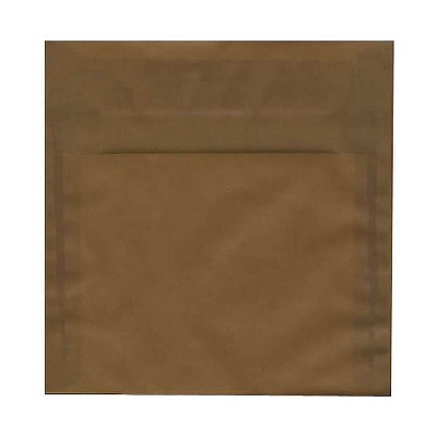 JAM Paper 8.5 x 8.5 Square Translucent Vellum Invitation Envelopes Earth Brown 1592169