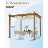 Aluminum Pergola w/ Retractable Canopy - Heavy-Duty UV-Resistant for Deck, Backyard - 2 of 4