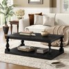 KIGFTSOD Vintage Coffee Table with Artistic Vase Column Legs and Luxurious Pine Veneer for Living Room, Study Room - 2 of 4