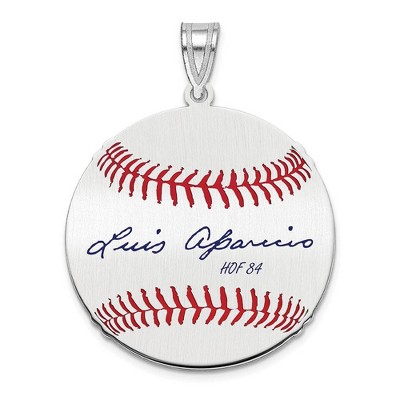 Black Bow Jewelry Sterling Silver Luis Aparicio Signature MD Enamel Baseball Pendant