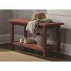 Alaterre Furniture Country Cottage Entryway Bench with Shelf, 36 in. Solid Wood Storage Bench for Dining Room, Living Room or Entryway, Red Antique - 2 of 3