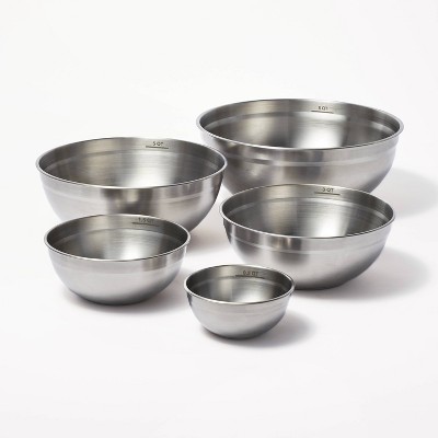 COOK WITH COLOR Stainless Steel Mixing Bowls - 6 Piece Stainless Steel  Nesting Bowls Set includes 6 Prep Bowl and Mixing Bowls (Black)
