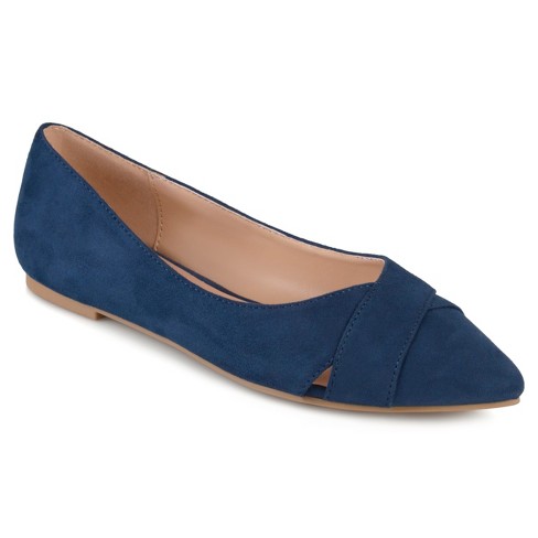 Journee Collection Womens Winslo Slip On Pointed Toe Ballet Flats, Navy ...