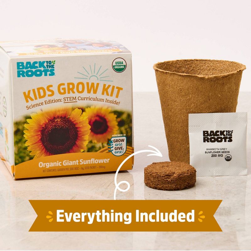 Back to the Roots Kids Grow Kit Science Edition Organic Giant Sunflower, 4 of 12