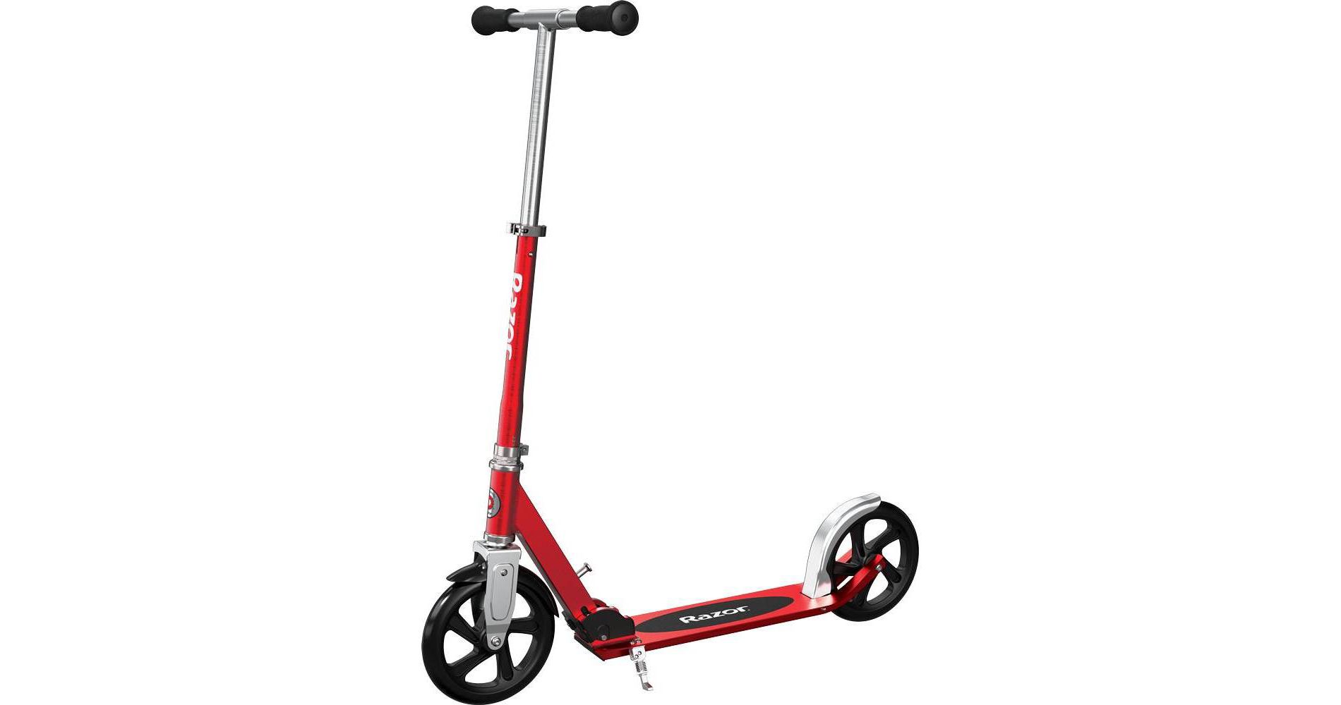 Razor A5 Lux Kick Scooter - Cherry Red: Steel Frame, Urethane Wheels, 220 lb Capacity