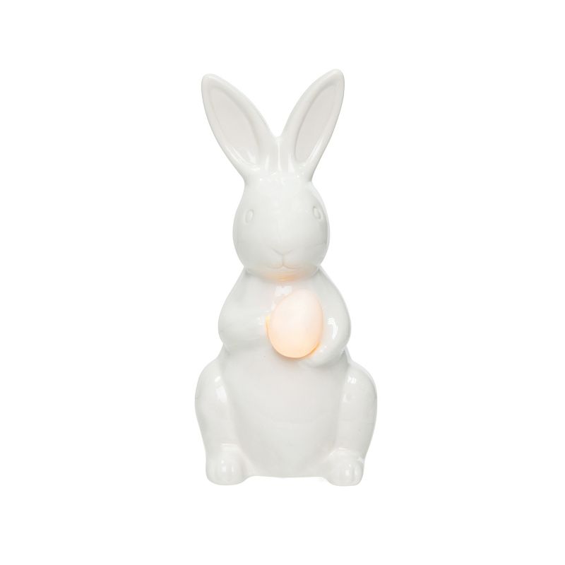C&F Home Led White Ceramic Bunny Figurine, 1 of 5