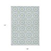 Sky Blue Ivory And Artichoke Green Floral Medallion Washable Indoor Outdoor Area Rug - 3 of 4