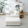 VYNXARIA Oversized Accent Chair with Ottoman, Single Sofa Chair with Large Seat and Extra Wide Armrests,Beige - 3 of 4