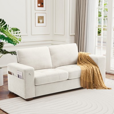 Lycvki 70” 2-Seats Sofa for Small Spaces with Removable Cover and USB/Type-C Port