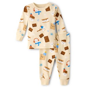The Children's Place Baby Boys Long Sleeve Winter S'mores Snug Fit Cotton Pajamas - 1 of 3