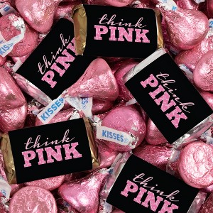 128 Pcs Breast Cancer Awareness Candy Hershey's Miniatures and Pink Kisses by Just Candy (1.58 lbs approx. 128 Pcs) - Think Pink - 1 of 4