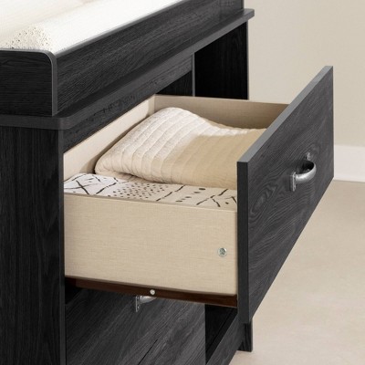 Gray Oak Rustic Changing Table with Drawers