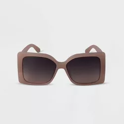 Women's Oversized Rectangle Sunglasses - A New Day™ Beige