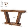 2-Tier 63" Farmhouse Console Sofa Table, Narrow Table Behind Couch Sofa, Extra-Long Accent Entryway Table for Hallway, Foyer, Living Room - 2 of 4
