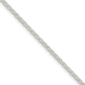 Black Bow Jewelry 2.1mm Sterling Silver Diamond Cut Solid Round Spiga Chain Necklace - 1 of 4