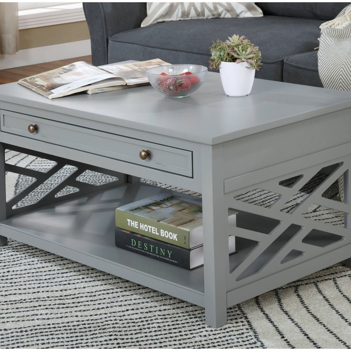 36" Middlebury Wood Coffee Table with Drawer - Alaterre Furniture - thumbnail 6