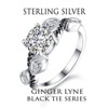 Norah Engagement Ring Sterling Silver Black Zirconia Women Ginger Lyne Collection - 4 of 4