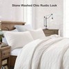 Queen Size Quilt Set, Stone - Washed Cream Coverlet with Triangle Stitch, Ultra Soft Lightweight Bedspread for All Seasons, 3 Pieces - 2 of 4