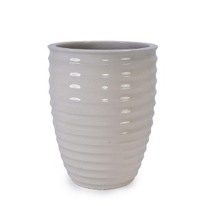 NAYSAYE Planter Ceramic Flowerpot Modern Design for Indoor Outdoor Garden, Milk White, 16.54"*16.54"*21.26" - 1 of 4
