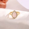 Teardrop Opal Ring for Women Isabella 4 Ct Pear Shape Sterling Silver CZ Halo Ginger Lyne Collection - 2 of 4