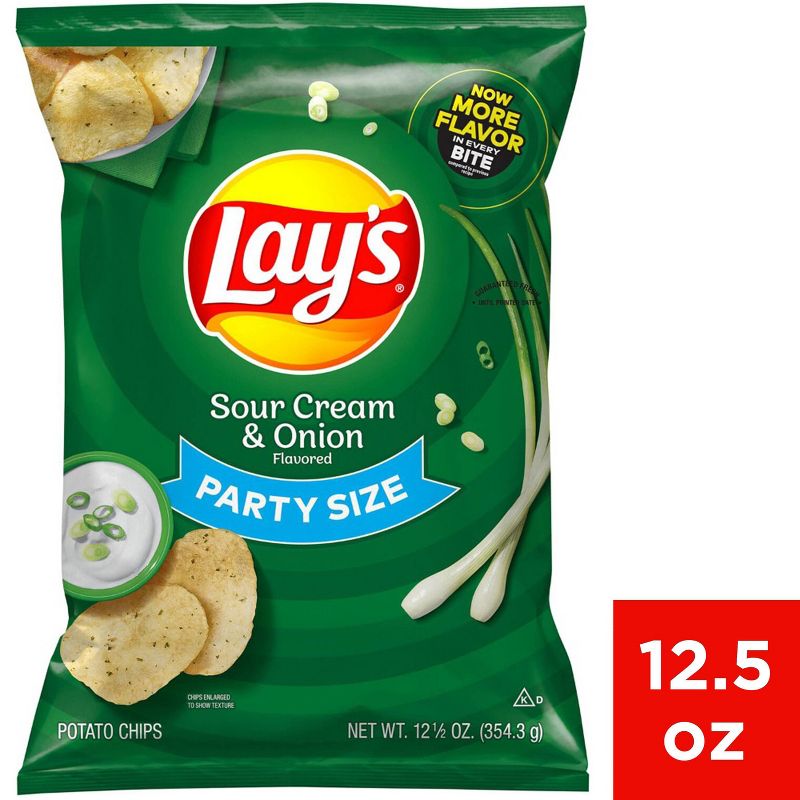 Lay&#39;s Sour Cream &#38; Onion Flavored Potato Chips - 12.50oz, 1 of 5