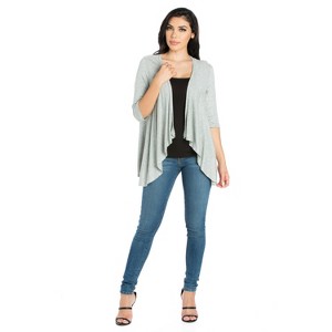24seven Comfort Apparel Women's Elbow Length Sleeve Cardigan - 1 of 4