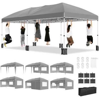 10X20Ft Outdoor Party Tent Gazebo, Waterproof Gazebo Canopy Tent, Heavy Duty Commercial Outdoor Canopy All Season with Storage Bag