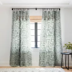 Mirimo Labyrinth Light Sage Single Panel Sheer Window Curtain - Deny Designs
