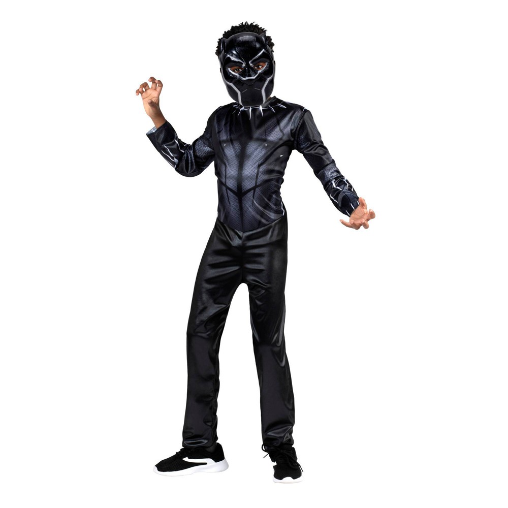 Halloween Kids' Marvel Black Panther Halloween Costume Jumpsuit with Mask Medium 