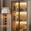 ATJafurn 23.6'' Lighted Glass Display Cabinet, Modern Dining Storage China Cabinet With Glass Doors For Kitchen Dining Room and Living Room White - 2 of 4