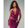 MOCAMEL Festive Floral Applique Halter Crop Top & Maxi Skirt Set - 3 of 4