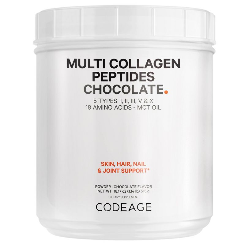 Codeage Keto Collagen Protein Powder Chocolate - Hydrolyzed Multi Collagen Peptides + MCT Oil - 18.17 oz, 1 of 13