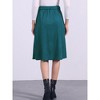 INSPIRE CHIC Women's High Waist Elastic Back A-Line Belted Corduroy Midi Skirt with Pockets - 4 of 4