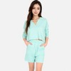 Anna-Kaci Women's Textured Long Sleeve Pullover and Shorts Set with Collared Neckline - 2 of 4