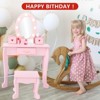 Kids' Vanity Set with Mirror and Light, Makeup Table and Stool for Girls, Vanity Table and Chair Set with Wood Makeup Playset for 4-9 Girls - 4 of 4