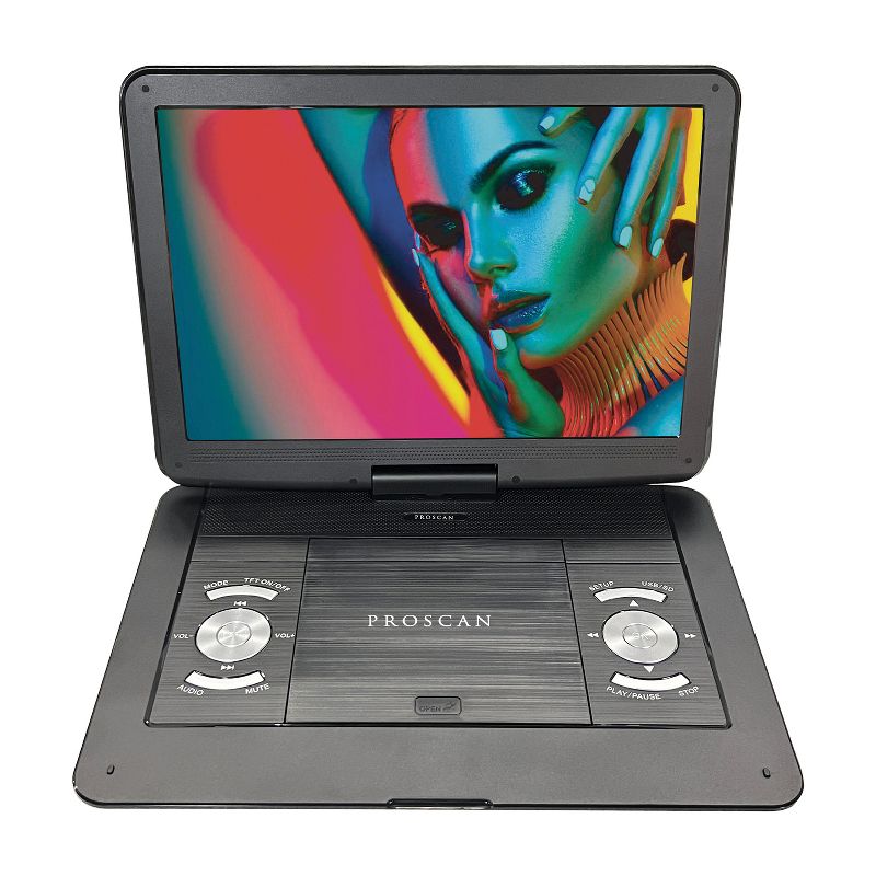 Proscan® Elite 13.3-In. Portable DVD Player with Swivel Screen, Headphones, and Remote, PDVD1332, Black, 3 of 9