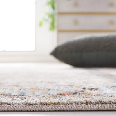 Beige and Rust Synthetic Hand-knotted Area Rug
