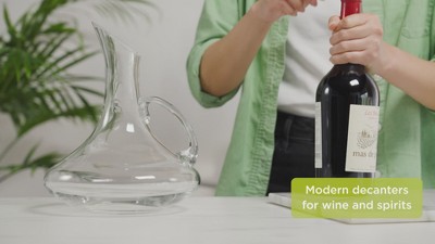 Clear Glass Ellipse Traditional Wine Decanter, 67 oz