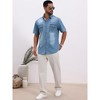INSPIRE CHIC Men's Denim Chest Pockets Western Retro Short Sleeve Shirts - 2 of 4