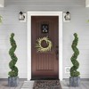 Artificial Boxwood Spiral Topiary Tree Set of 2, Potted Boxwood Topiary Plant with 7 PCS Butterfly Ornaments, Fake Shrubs Tree for Front Door - 2 of 4